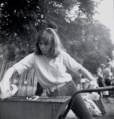 Angie doing the cooking at the Beckenham Free Festival & Beckenham Arts Lab in 1969